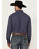 Image #4 - George Strait By Wrangler Men's Plaid Print Long Sleeve Button-Down Stretch Western Shirt, Navy, hi-res