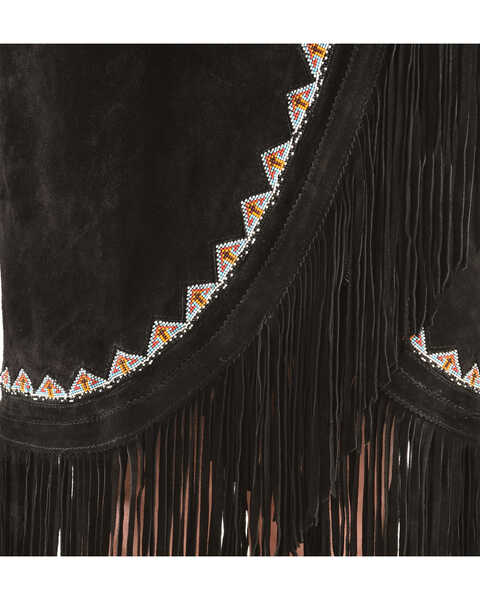 Image #2 - Kobler Leather Women's Yuma Fringe Suede Skirt, Black, hi-res
