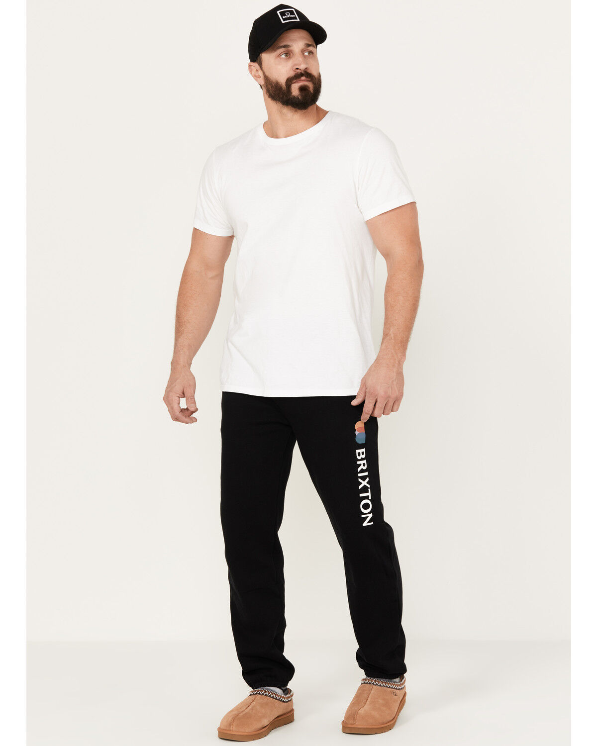 Image #1 - Brixton Men's Alton Line Fleece Jogger, Black, hi-res
