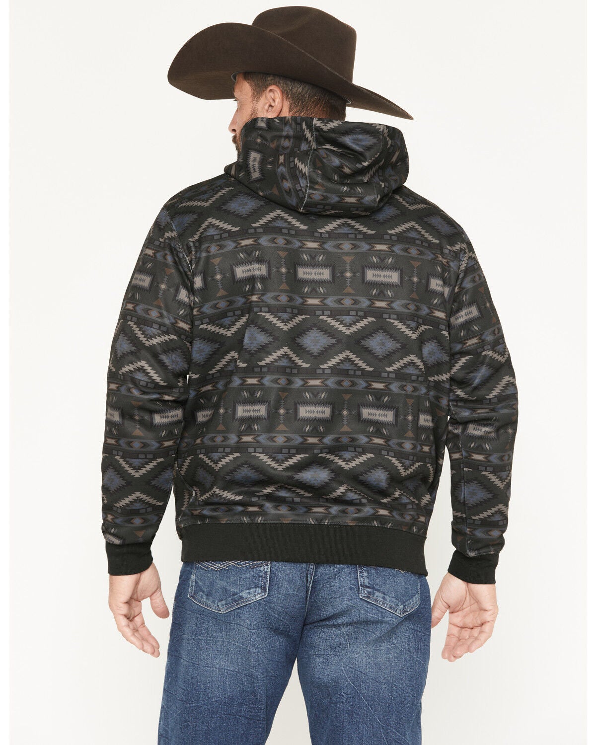 Image #4 - Hooey Men's Legendary Southwestern Print Hooded Sweatshirt, Black, hi-res