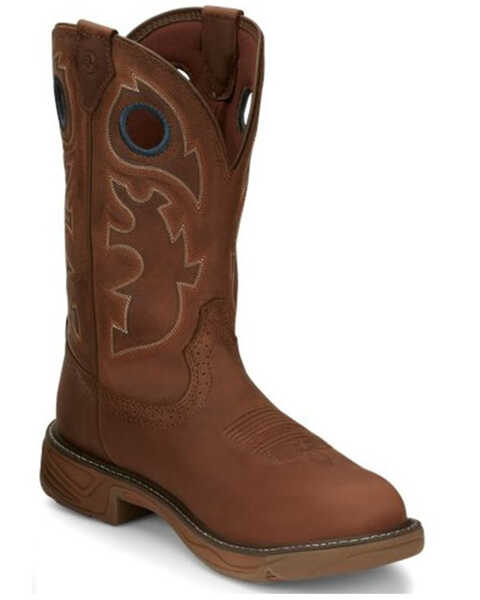 Image #1 - Justin Men's Rush Barley Western Work Boots - Soft Toe, Brown, hi-res