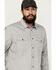 Image #2 - Hawx Men's All Out Woven Solid Long Sleeve Snap Work Shirt - Big, Grey, hi-res