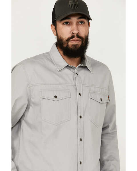 Image #2 - Hawx Men's All Out Woven Solid Long Sleeve Snap Work Shirt - Big , Grey, hi-res