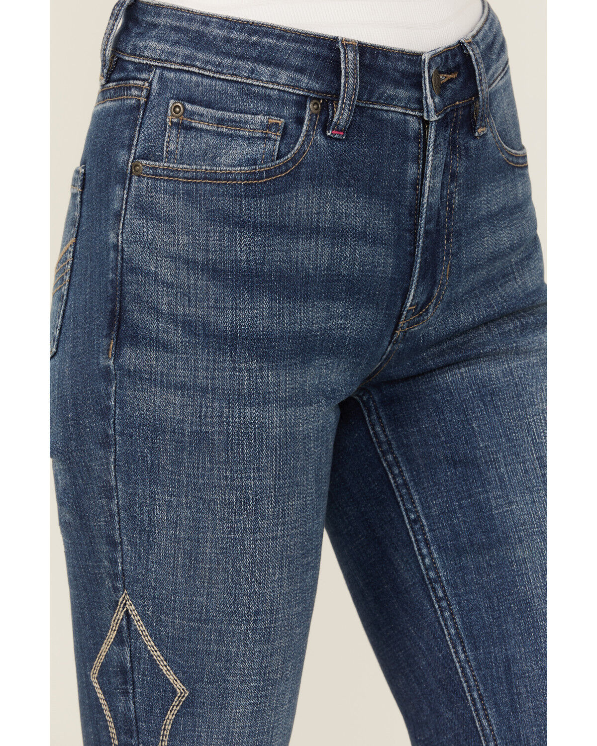 Image #2 - Idyllwind Women's Dark Wash Rebel Western Embroidered Mid Rise Stretch Denim Jeans, Dark Wash, hi-res