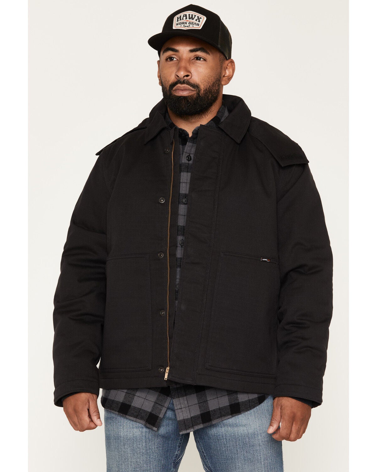 Hawx Men's FR Pike Removeable Hood Insulated Jacket, Black, hi-res