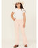 Image #1 - Rock & Roll Denim Girls' Flare Stretch Denim Jeans, Pink, hi-res