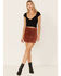 Image #1 - Wishlist Women's Side Button Corduroy Mini Skirt, Camel, hi-res