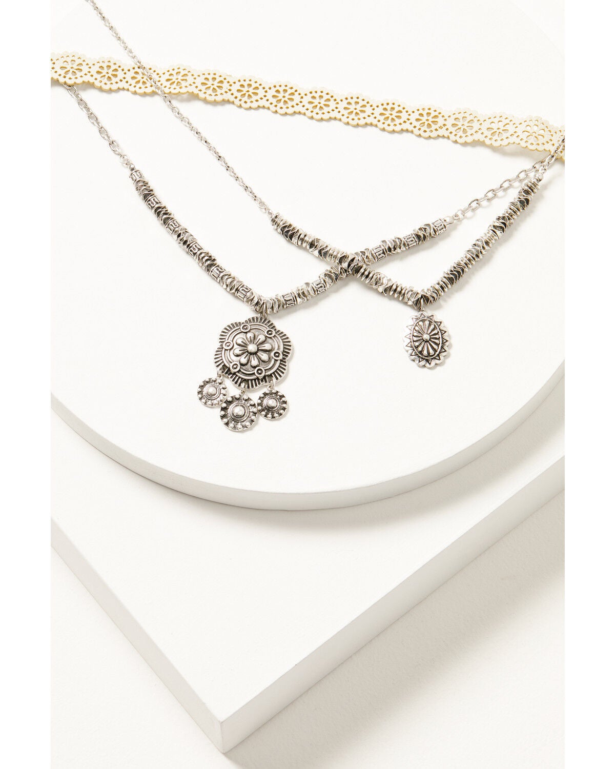 Image #1 - Shyanne Women's Luna Bella Choker Necklace Set - 3 Piece, Silver, hi-res