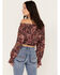 Image #4 - Wrangler Retro Women's Off The Shoulder Cropped Blouse, Burgundy, hi-res