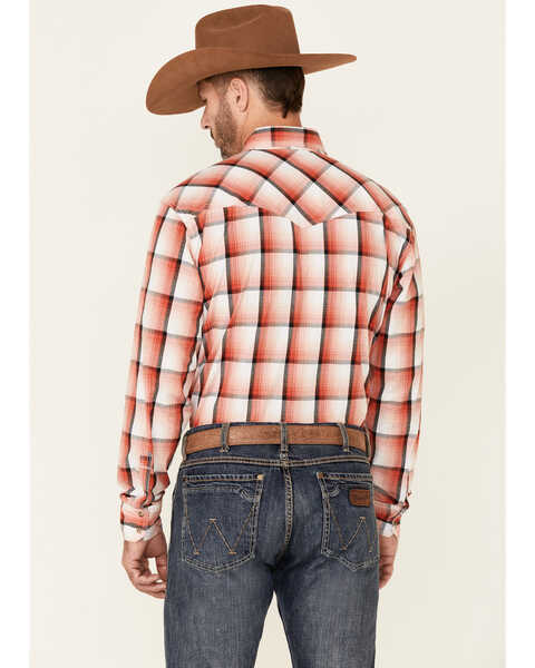 Image #4 - Wrangler 20X Men's Advanced Comfort Large Plaid Print Long Sleeve Snap Western Shirt , Red, hi-res