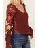 Image #3 - Free People Women's Amara Floral Print Long Sleeve Top, Wine, hi-res
