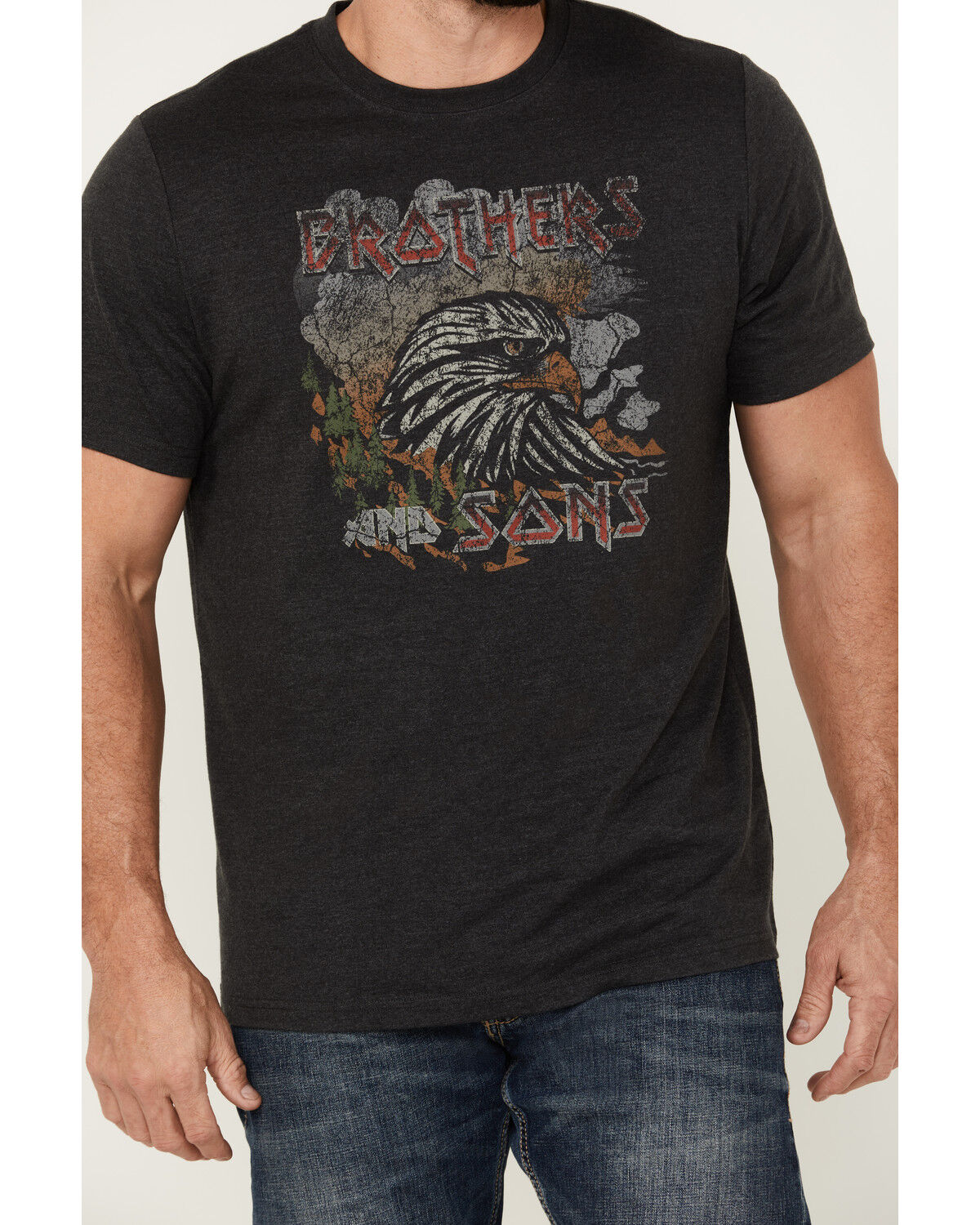 Image #3 - Brothers and Sons Men's Outlook Eagle Short Sleeve Graphic T-Shirt, Black, hi-res