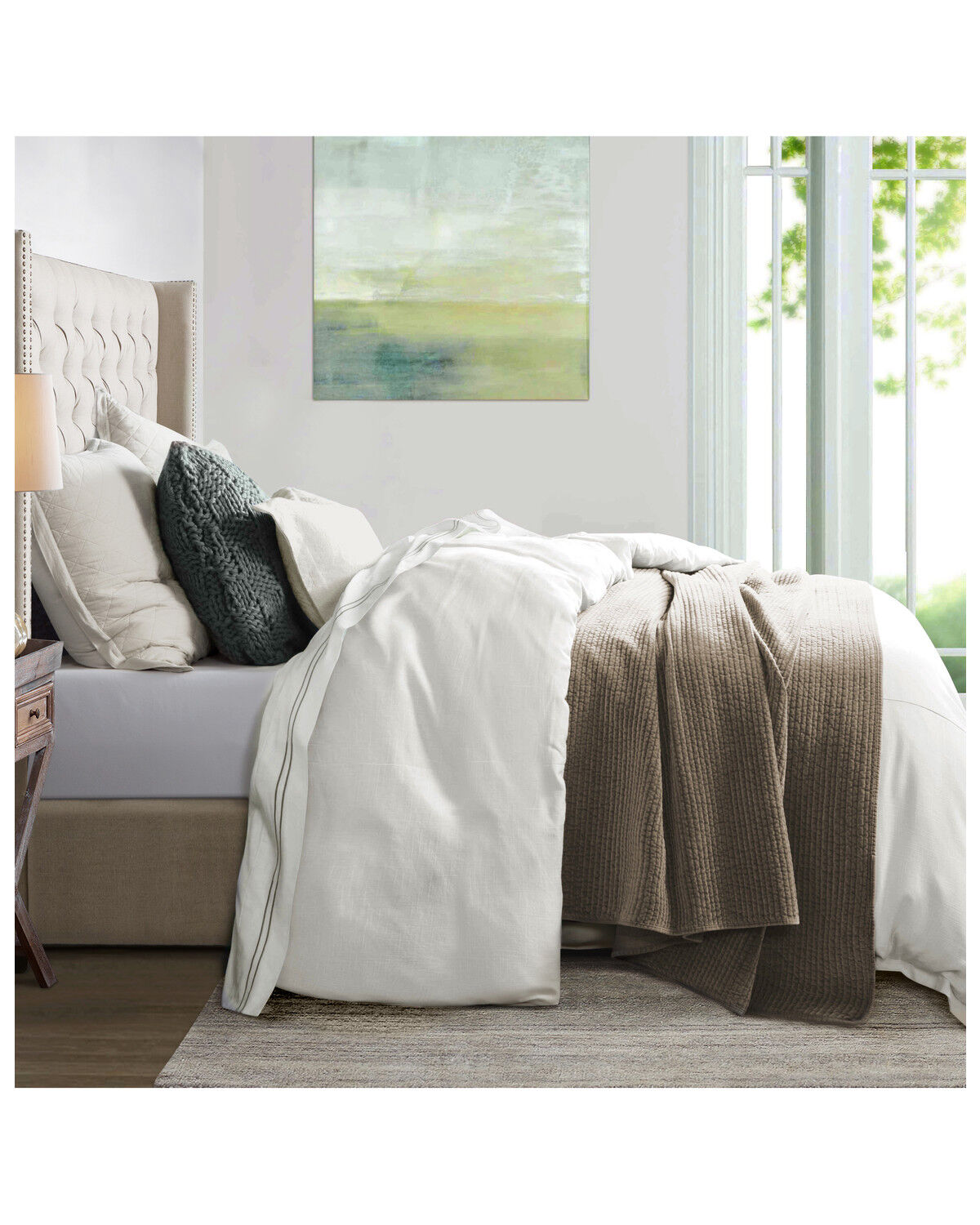 Image #1 - HiEnd Accents Hera 3pc Duvet Set - King, White, hi-res