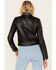 Understated Leather Women's Destiny Eyelet Moto Jacket, Black, hi-res