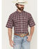 Image #1 - Cinch Men's Plaid Print Short Sleeve Button-Down Western Shirt - Big, Purple, hi-res