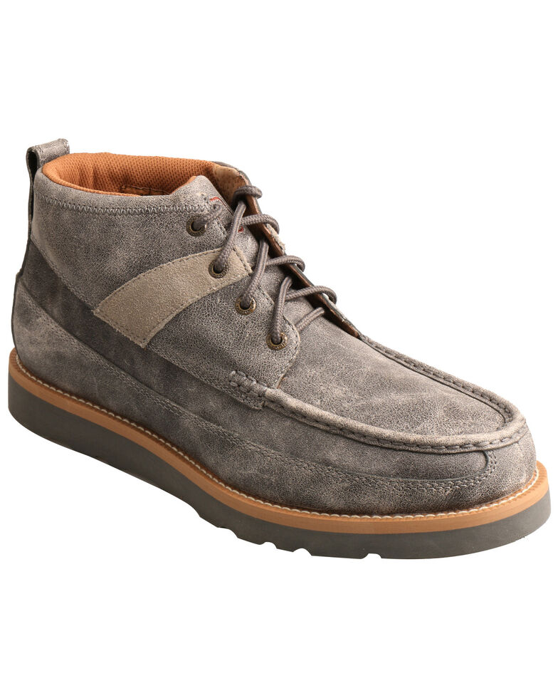 Twisted X Men's Wedge Sole Shoes - Moc Toe, Grey, hi-res