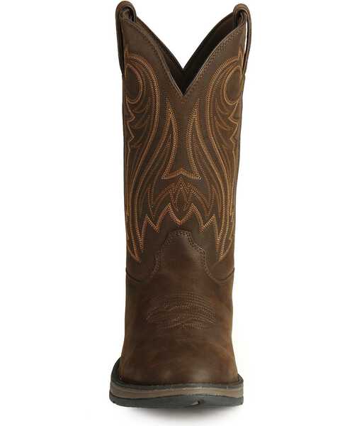 Image #4 - Durango Rebel Men's Pull On Western Performance Boots - Round Toe, Chocolate, hi-res