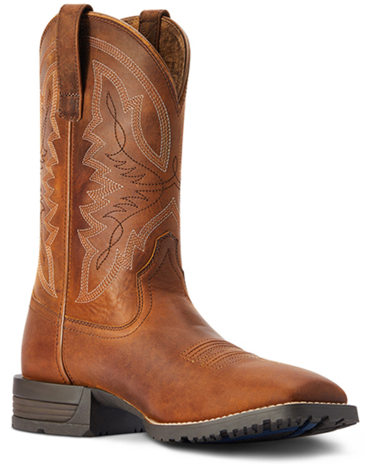 Image #1 - Ariat Men's Hybrid Ranchwork Western Boots - Broad Square Toe, Brown, hi-res