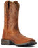Image #1 - Ariat Men's Hybrid Ranchwork Western Boots - Broad Square Toe, Brown, hi-res