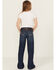 Image #4 - Ariat Girls' Jordyn Flare Stretch Denim Jeans, Dark Wash, hi-res