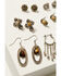 Image #2 - Shyanne Women's Champagne Chateau 6-Piece Jasper Earrings Set, Silver, hi-res