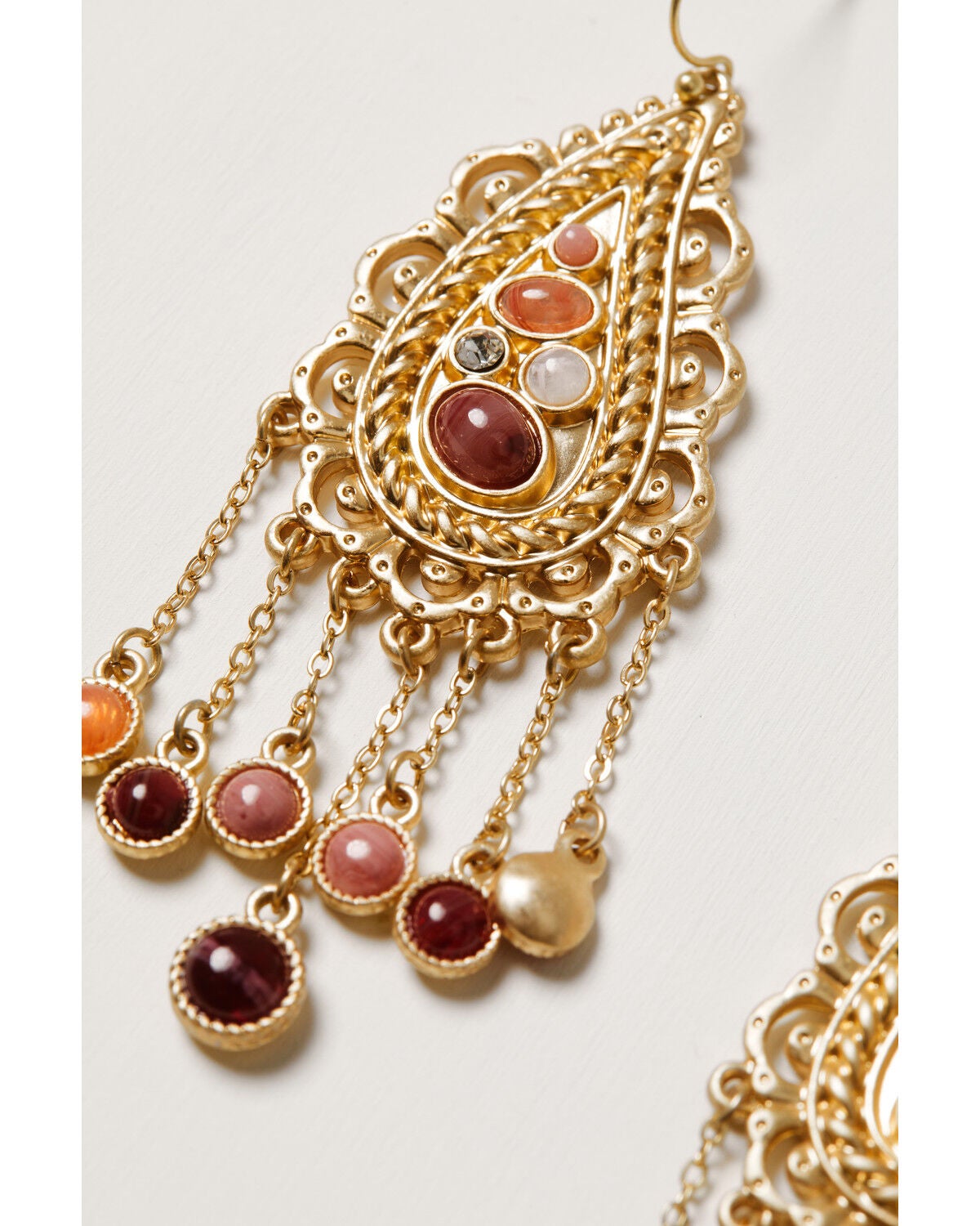 Image #2 - Shyanne Women's Rosewood Paisley Chandelier Earrings, Gold, hi-res