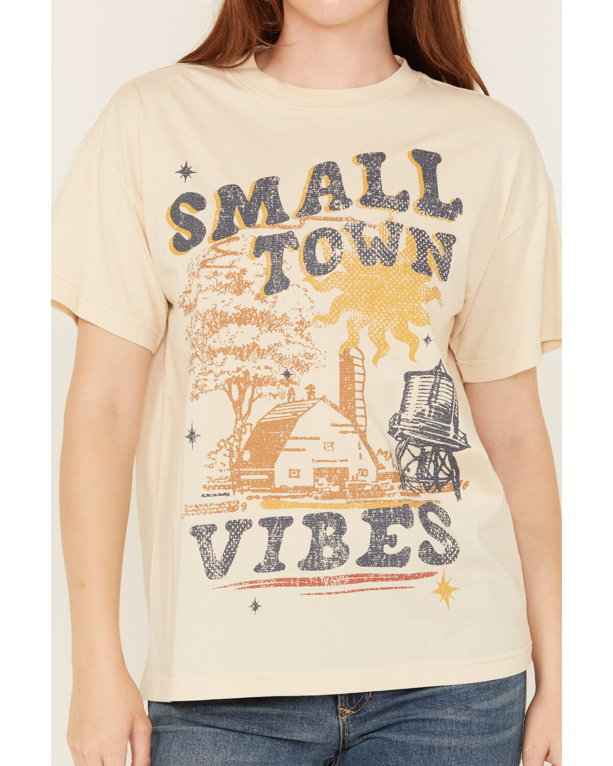 Image #3 - Cleo + Wolf Women's Oversized Short Sleeve Graphic Tee, Sand, hi-res