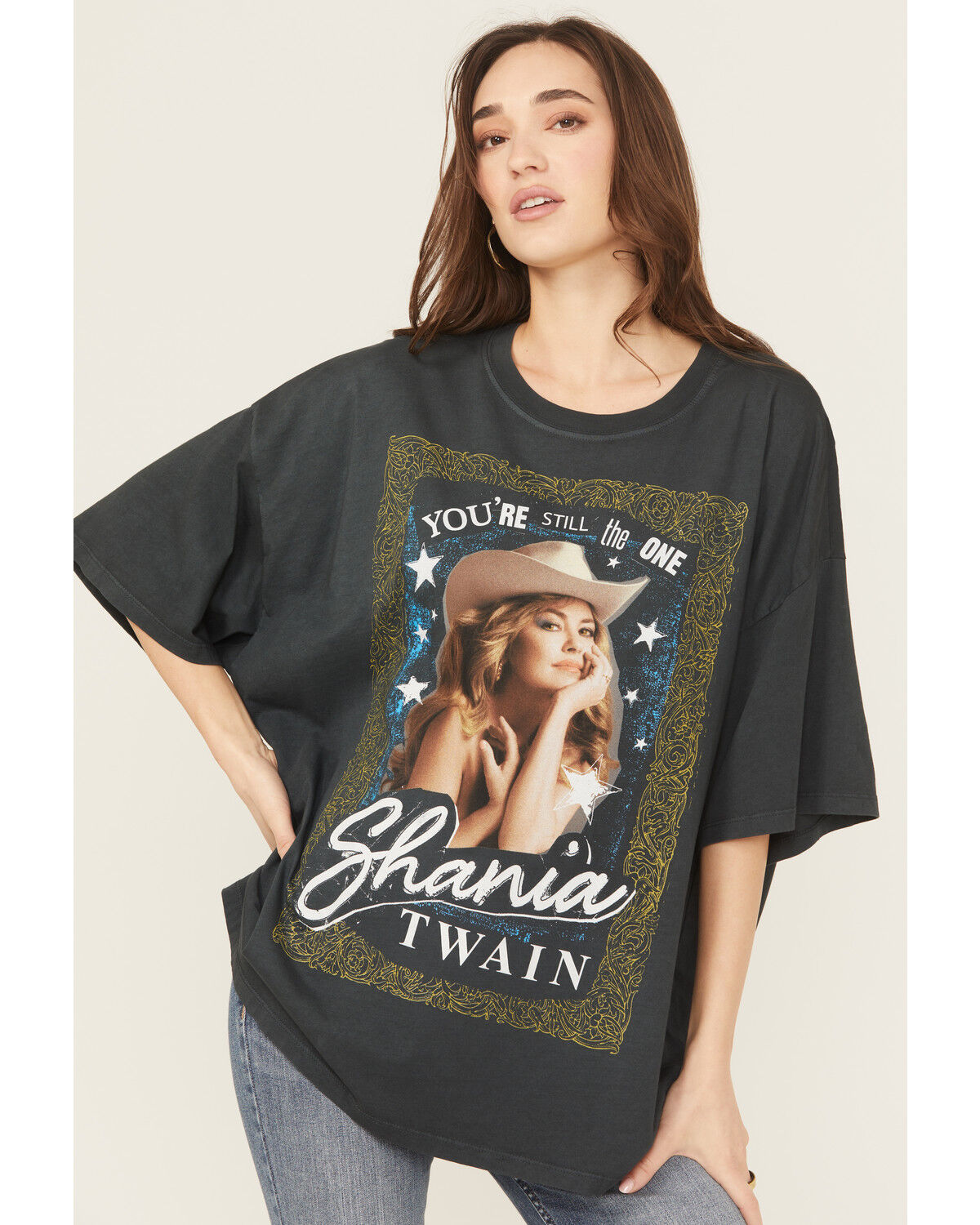 Image #1 - Day Dreamer Women's Shania Still The One Short Sleeve Graphic Tee, Black, hi-res