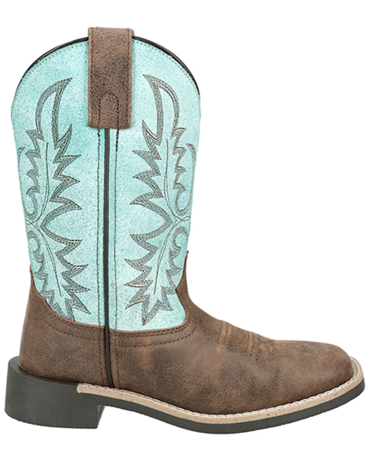 Image #2 - Smoky Mountain Little Girls' Rustic Rider Western Boots - Broad Square Toe, Brown, hi-res