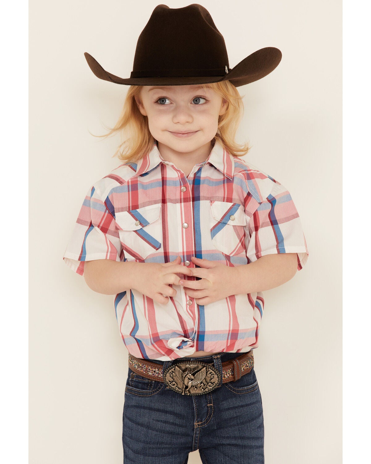 Shyanne Toddler Girls' White Plaid 