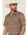 Image #2 - Gibson Trading Co Men's Sundown Drapes Medallion Print Short Sleeve Button-Down Western Shirt, Rust Copper, hi-res