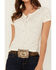 Image #3 - Shyanne Women's Lovell Star Burnout Henley Tee, Cream, hi-res