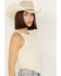 Image #2 - Rock & Roll Denim Women's Rib Corset Sleeveless Tank, Off White, hi-res