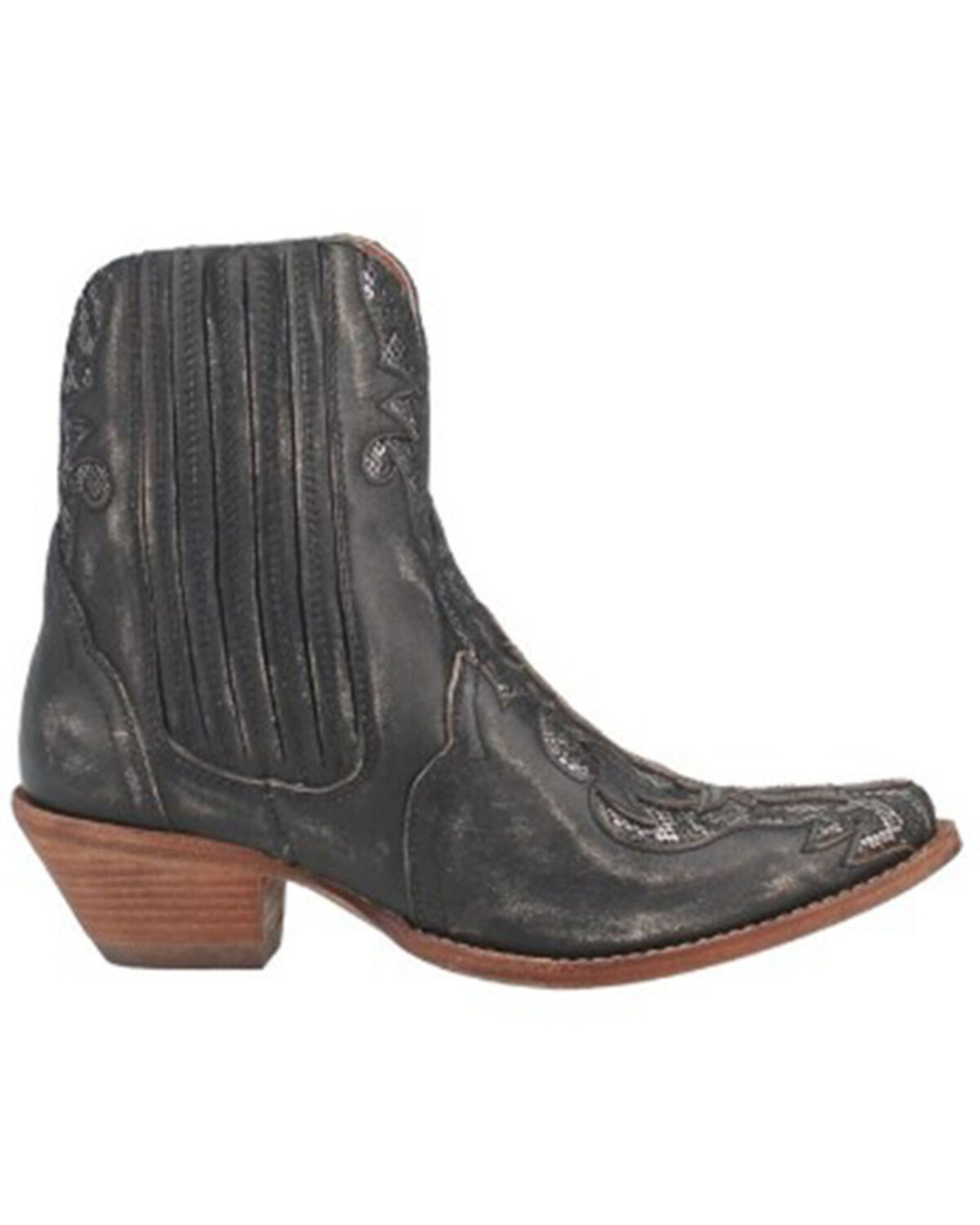 Image #2 - Dan Post Women's Shay Booties - Round Toe, Black, hi-res