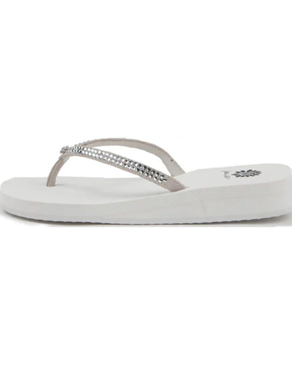 Image #2 - Yellow Box Women's Jello Rhinestone Sandals, White, hi-res