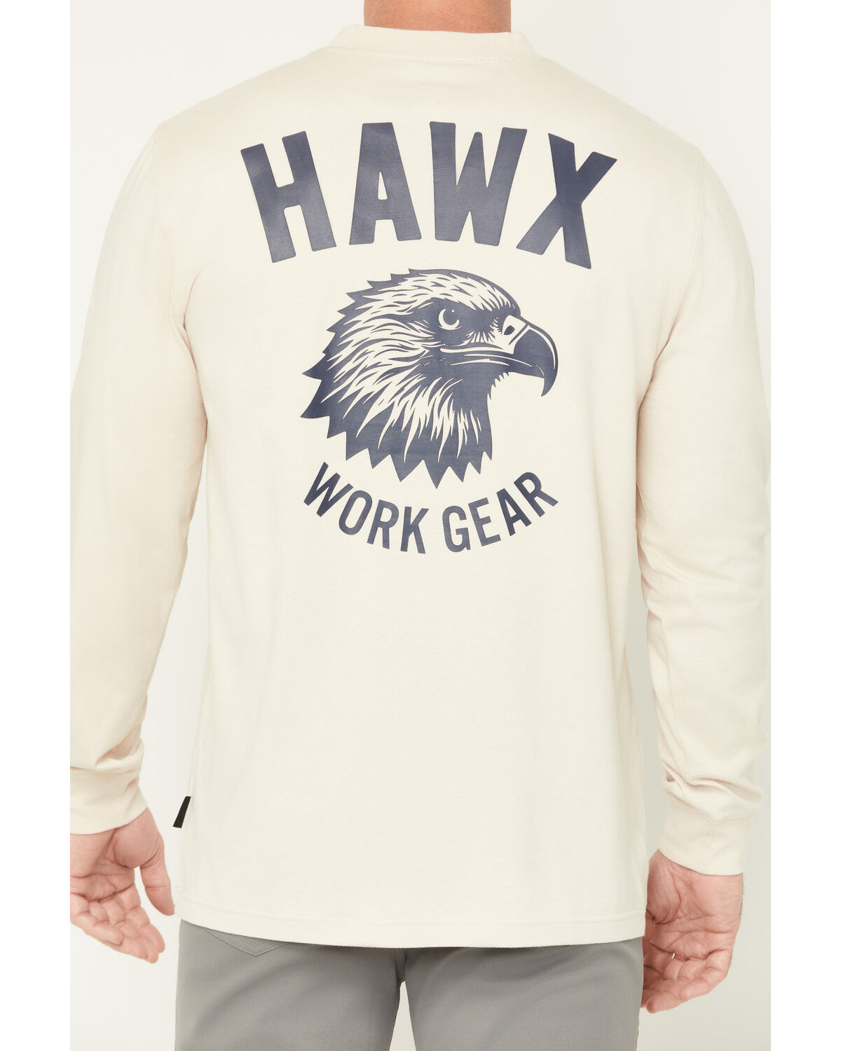 Image #4 - Hawx Men's Hawk Logo Long Sleeve Graphic Work T-Shirt, Tan, hi-res