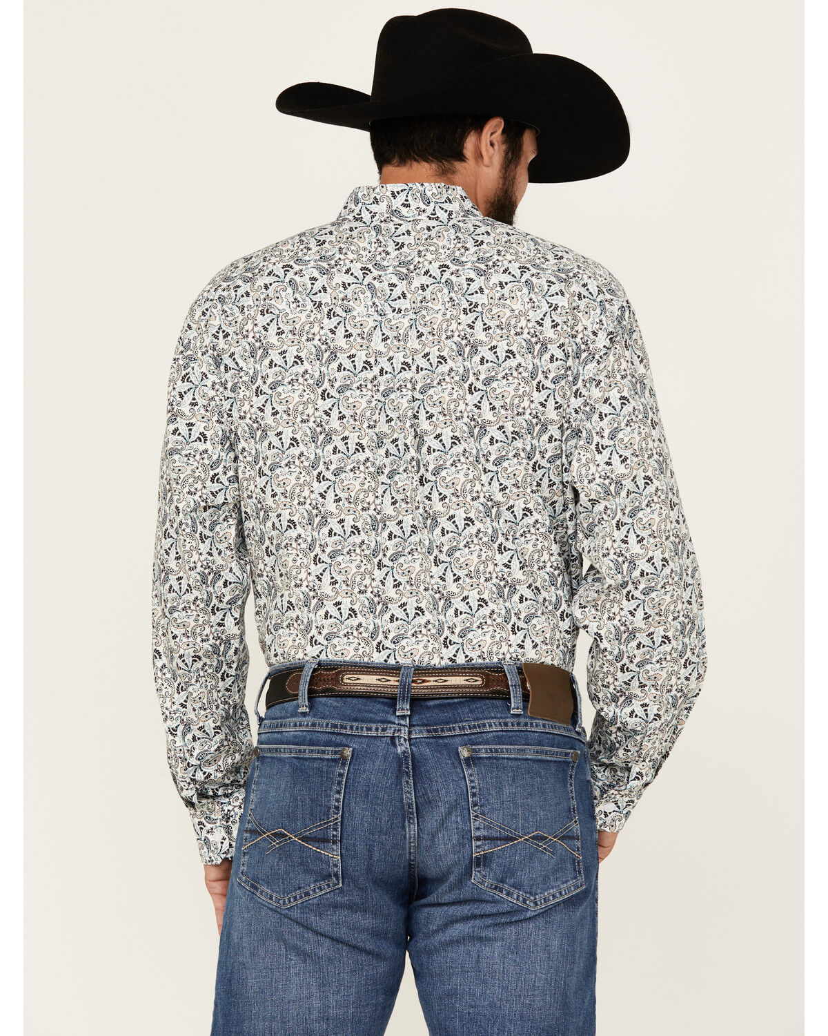 Image #4 - Cinch Men's Paisley Print Long Sleeve Button-Down Western Shirt, White, hi-res