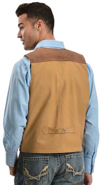 Scully Concho Leather Vest, Brown, hi-res