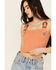 Image #2 - Rock & Roll Denim Women's Buckle Tank Top, Orange, hi-res