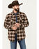 Image #1 - Rock & Roll Denim Men's Plaid Print Snap Shacket, Dark Brown, hi-res