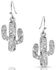 Montana Silversmiths Women's Desert Full Moon Cactus Earrings, Silver, hi-res