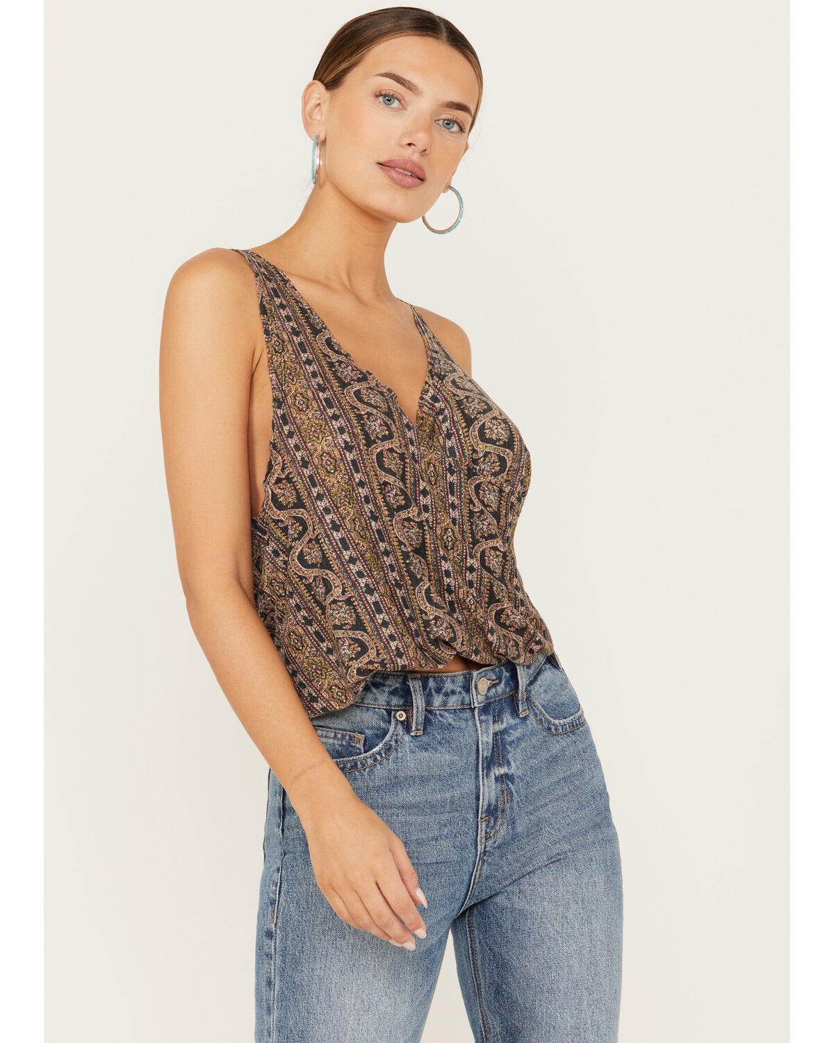Image #1 - Free People Women's Your Twisted Tank, Black, hi-res