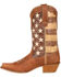 Image #3 - Durango Women's Distressed Flag Western Boots - Square Toe, Brown, hi-res