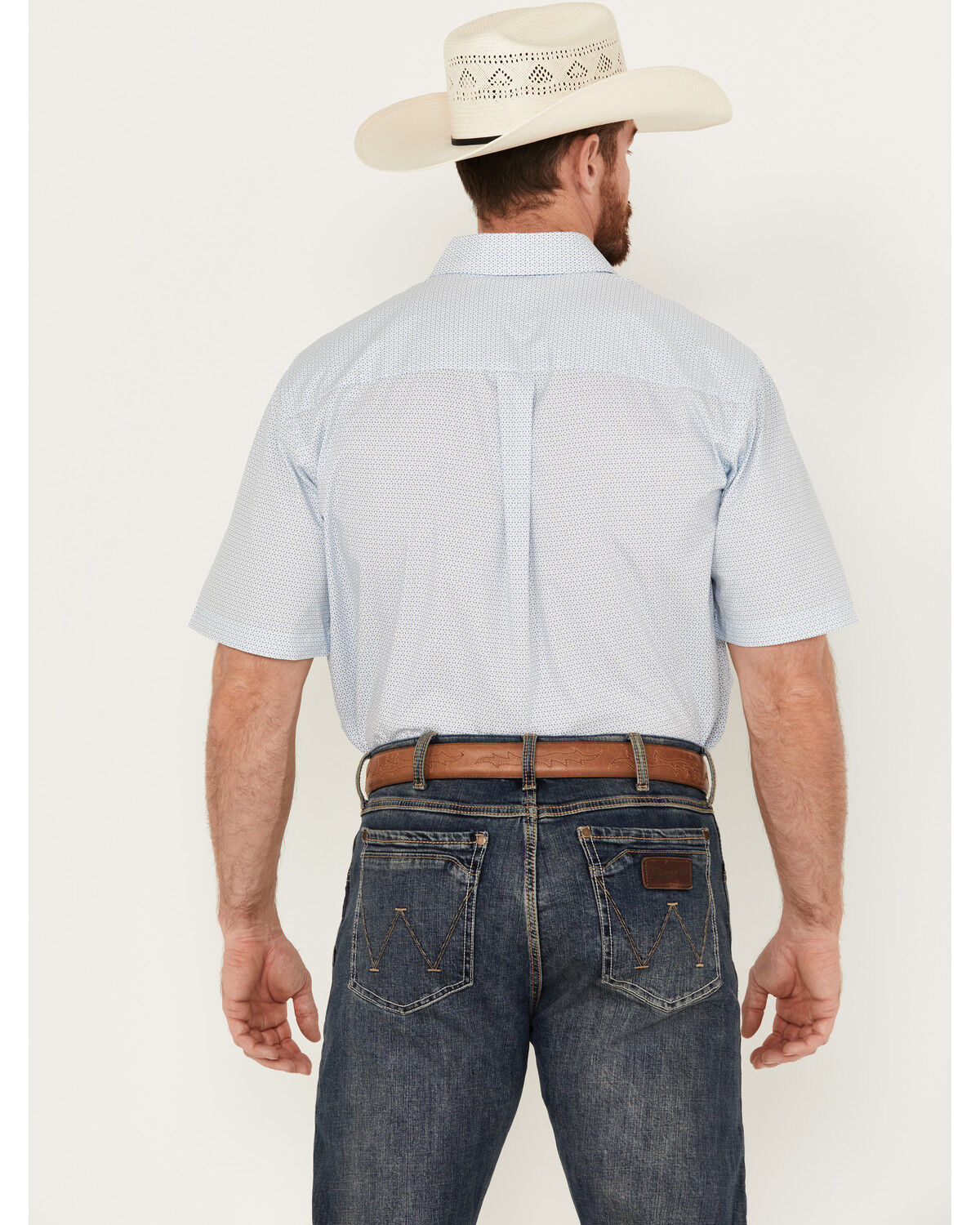 Image #4 - George Strait by Wrangler Men's Geo Print Short Sleeve Button-Down Western Shirt, , hi-res