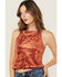 Image #2 - Beyond The Radar Women's Velvet High Neck Tank Top, Rust Copper, hi-res