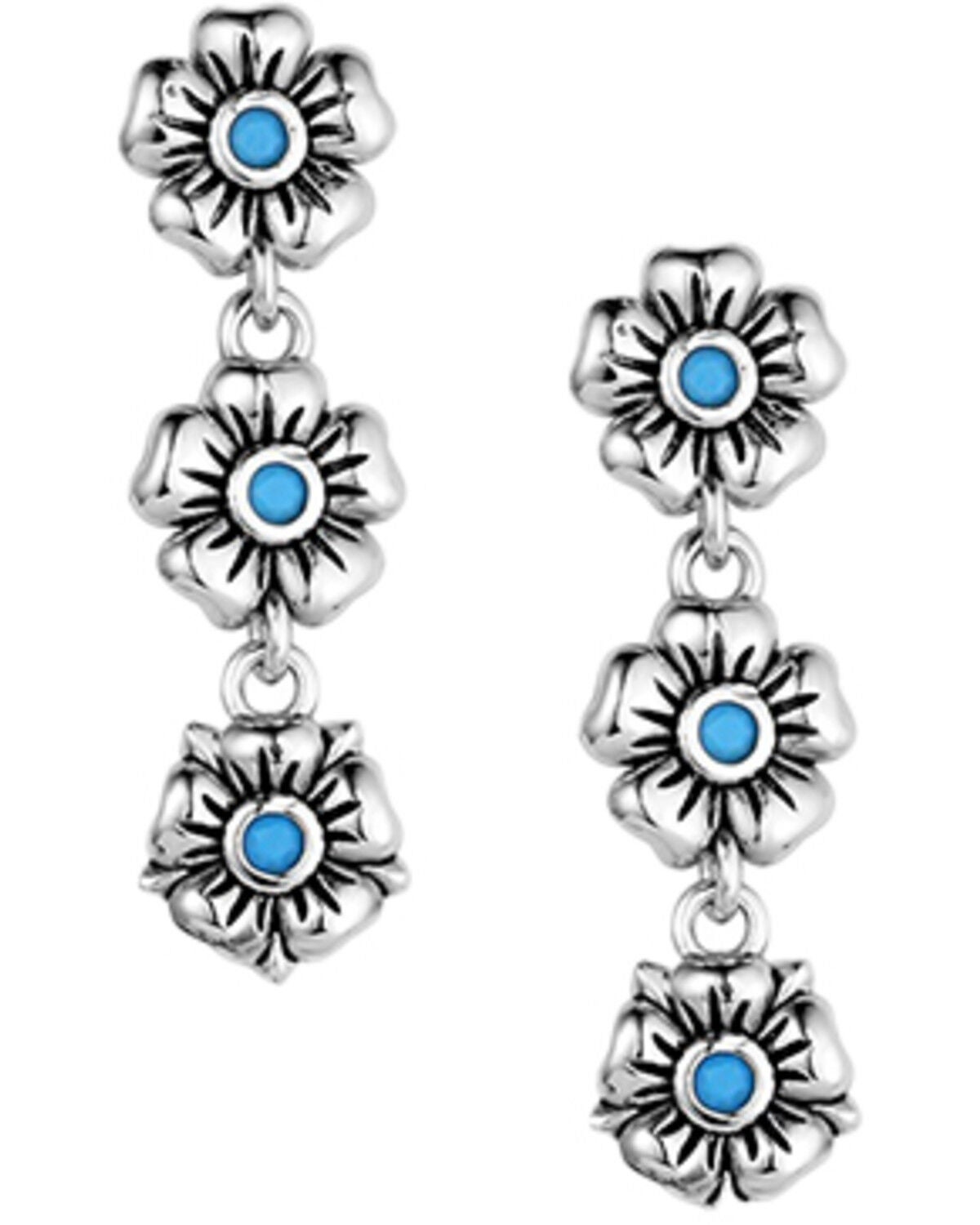 Image #1 - Montana Silversmiths Women's Montana Spring Floral Earrings, Silver, hi-res