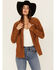 Image #1 - Wrangler Women's Solid Corduroy Long Sleeve Snap Western Shirt, Brown, hi-res