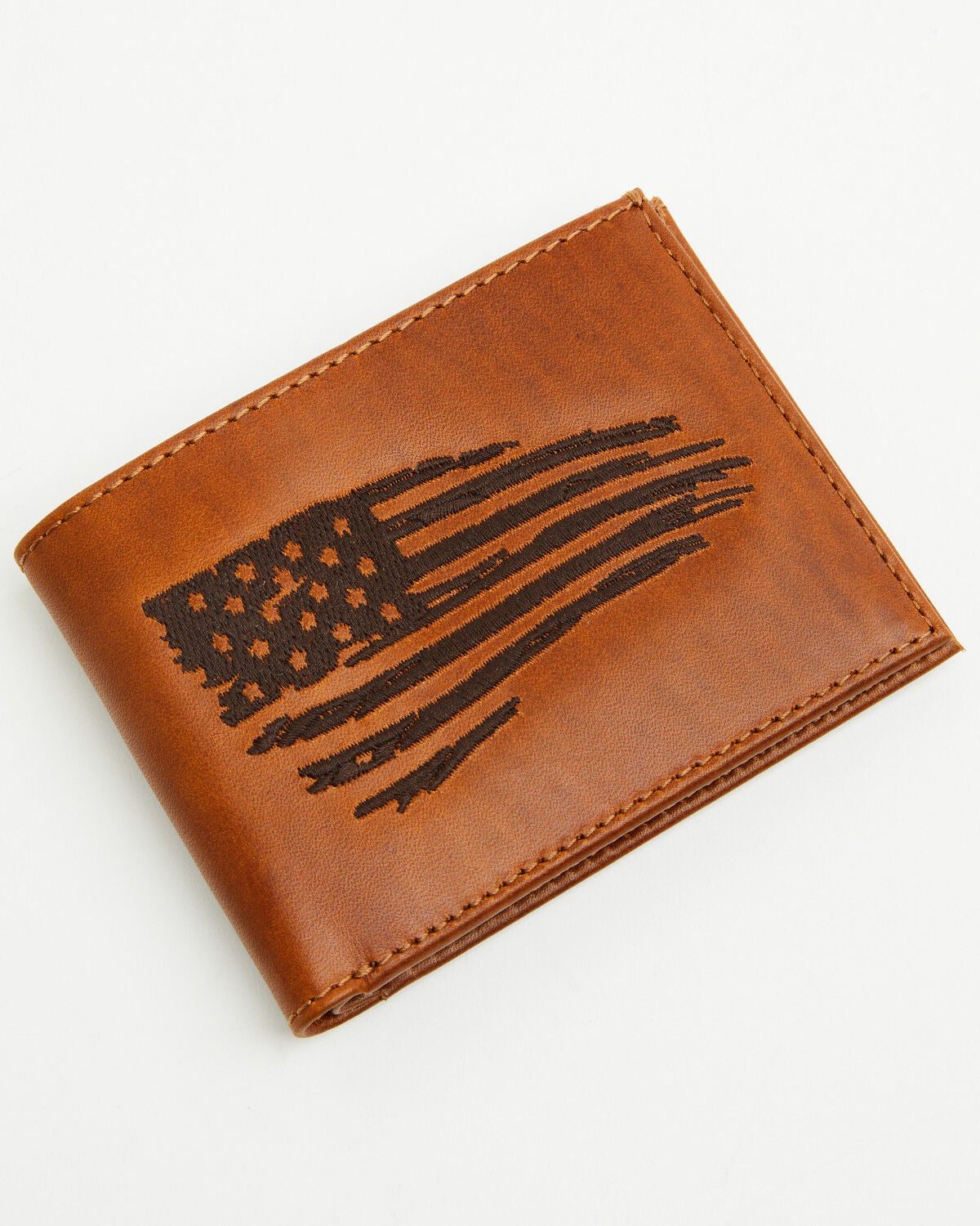 Cody James Men's Conway American Flag Bifold Wallet, Brown, hi-res