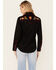 Image #4 - Rockmount Ranchwear Women's Vintage Floral Embroidered Long Sleeve Snap Western Shirt, Black, hi-res