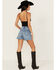Image #3 - Rock & Roll Denim Women's Medium Wash High Rise Studded Stretch Denim Shorts , Medium Wash, hi-res